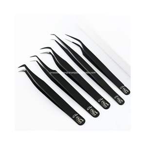 Best Selling Fiber Tip Professional Eyelash Extension Tweezer Never Slip 0.03mm Lashes 75 degree Bend <b>Precision</b> <b>Tool</b> - Product Image 2
