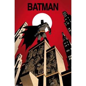 DC Comics Modern Style Batman Skyscraper <b>Poster</b> Made of Durable Paper for Wall Decor - Product Image 1