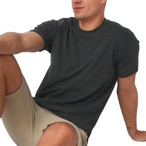 High Quality 100% Cotton <b>Blank</b> Embroidery Heavy <b>Weight</b> T shirt Printing Custom Men's Crew-Neck T Shirt - Product Image 4