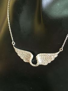 Collar con colgante de ala de ángel de plata de ley con diamante blanco natural tallado de 1.23 ct, cadena de eslabones moderna, moda femenina - Product Image 5