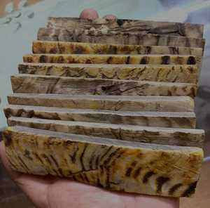 Escala de cuchillo de acero al carbono natural de la mejor calidad al por mayor Placa de cuerno de oveja con escala de cuerno de carnero diseño sin pulir - Product Image 1