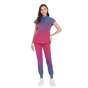 Uniformes Médicos Personalizados para Mujer, Conjuntos de Uniformes de Enfermera con Colores Degradados Tejidos, Uniformes de Hospital, Dentista y Belleza - Product Image 2