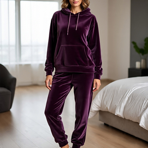 Custom Diamond Three Pieces Velour Ladies Hoodie and <b>Jogger</b> Tracksuit Set Trendy Casual <b>Women</b> Rhinestone Bra 3 Pieces <b>Velvet</b> Set - Product Image 5