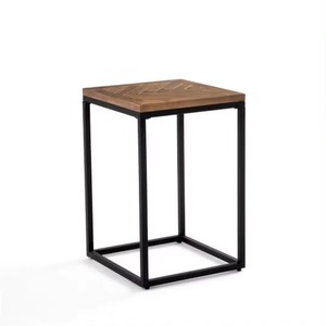 Mesa auxiliar de café con diseño reversible en forma de C moderna con estante de madera para aperitivos, sala de estar, sofá, cama, Material de Metal - Product Image 4