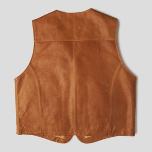 Gilet d'hiver pour homme en cuir tanné et laine, respirant, col mandarin, style western vintage, col à revers, vêtement de rancher - Product Image 6