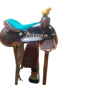 Selle de course Western Barrel Premium usinée à la main pour le plaisir selle de cheval personnalisée en cuir de haute qualité grossiste indien - Product Image 2