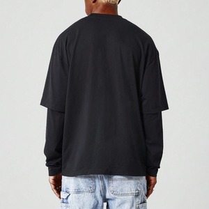 Elegantes camisetas de manga doble para hombre con diseño único de doble capa, perfectas para ropa de fiesta de Hip Hop, ropa de calle y trajes diarios - Product Image 2