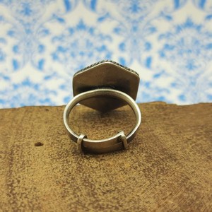 Diseño Hexagonal 925 Plata sólida pueblo Tribal artesanal diseñador anillo Nepal trabajo antiguo tradicional joyería de plata - Product Image 5