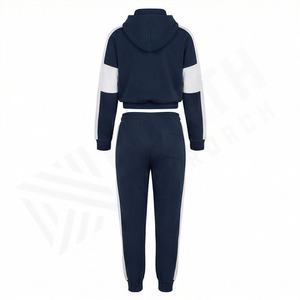 ชุดวอร์มผู้หญิงดีไซน์เรียบหรู คุณภาพพรีเมียม ผลิตจากผ้าฝ้าย 100% เสื้อฮู้ดแบบซิปครึ่งตัว กางเกงจ็อกเกอร์ ชุดลำลองสวมใส่สบาย เหมาะสำหรับออกกำลังกาย - Product Image 2