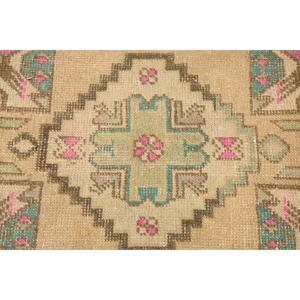 1.6x2.7 ft Turkish Vintage Eco-Friendly <b>Brown</b> Patchwork <b>Wool</b> Rug with Latex Backing - Product Image 5