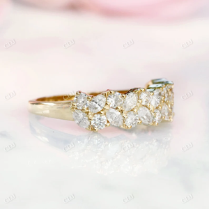 Bague de mariage classique style vintage avec diamants de laboratoire, bague éternité empilable en diamants, bijoux fins, design personnalisé scintillant pour soirée - Product Image 3