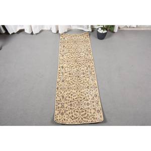 Classic Beige Brown 1.6 X 4.9ft Handmade Wool Fur Turkish <b>Rug</b> Rectangular Patchwork Design for Living Room <b>Bedroom</b> Hallway Latex - Product Image 1