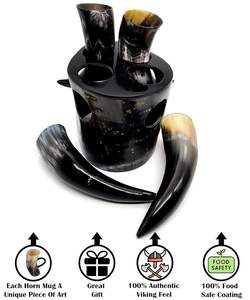 Taza de cristal de cuerno de búfalo natural de alta calidad de origen ético con textura única para cocinas rústicas a precio mayorista - Product Image 2