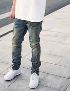 Jeans de mezclilla para hombre de moda Pantalones de mezclilla de Ajuste Recto azul clásico Ropa casual de moda para la comodidad diaria - Product Image 3