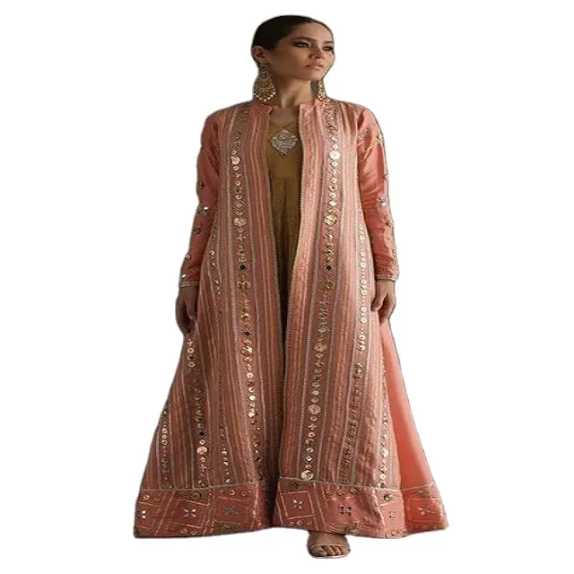 Collezione donna pakistana In Kurtis stampato cucito all'ingrosso con qualità superba in tessuto di lino per collezione invernale donna