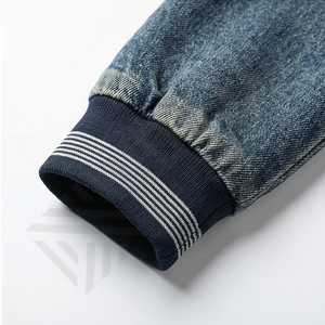 Veste d'hiver personnalisée pour homme et femme, bomber coupe-vent, design lettreman, col montant, options cuir et denim, fabrication haut de gamme - Product Image 6