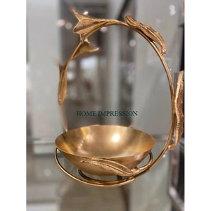 Bols en métal dorés personnalisés avec support de conception de nid pour restaurant à domicile pour les prochains festivals de l'Aïd, assiettes et plats de service - Product Image 3