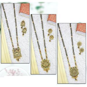 Mangalsutra Style indien traditionnel Meenakari designer pédant forme florale Mangalsutra pour mariée bijoux indiens bijoux dubai - Product Image 2