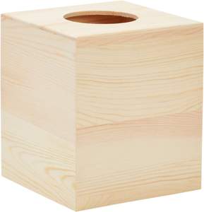 Boîte à mouchoirs carrée en bois inachevée, support de fond coulissant personnalisable pour la décoration intérieure - Product Image 2