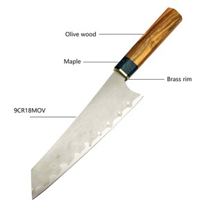 มีดเชฟญี่ปุ่นหั่นไม้มะกอกทำจากสแตนเลสใช้ในครัวมืออาชีพ - Product Image 5