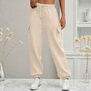 Pantalon de jogging ample en toile pour femme, personnalisé OEM/ODM, style streetwear, chaud, respirant, séchage rapide, taille haute, vente en gros - Product Image 2