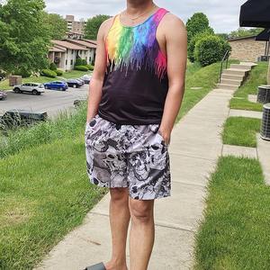 เสื้อกล้ามออกกำลังกายพิมพ์ลายถักแบบลำลองสำหรับผู้ชายเสื้อกล้ามออกกำลังกายเล่นยิม - Product Image 5