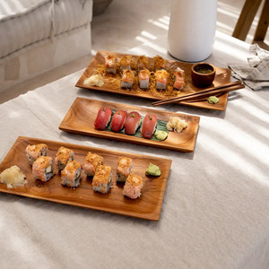Juego de platos de exhibición de sushi rectangulares, la mejor opción, platos de madera natural para catering de restaurante - Product Image 5