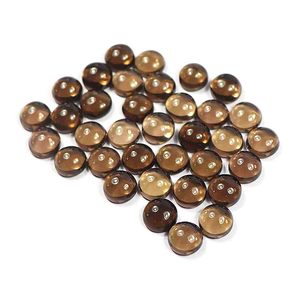 อัญมณีสีน้ำตาลเรียบหลวมสำหรับทำเครื่องประดับอัญมณีสีฟ้าขาวสูง8มม. ทำจากหินควอทซ์สโมคกี้ธรรมชาติ - Product Image 4