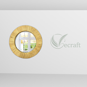 Espejo de pared decorativo redondo tejido Jacinto Natural, perfecto para decoración del hogar bohemio y costero - Product Image 3