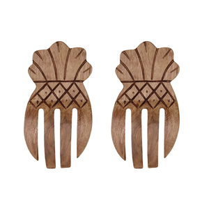 ช้อนตักสลัดไม้แนววินเทจไม้สลัดมือตกแต่งห้องครัวโดยใช้ไม้ธรรมชาติสีไม้ธรรมชาติ - Product Image 3