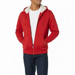 Sudadera con cremallera en blanco Ropa de calle de gran tamaño Logotipo personalizado Sudadera con capucha Hombres Peso pesado Algodón Cremallera completa OEM - Product Image 5