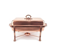 Gravure Design Laiton Plat Chauffant Buffet pour Banquet et Hôtels Équipement Alimentaire Brillant Métallique Or Plats Chauffants