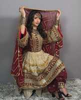Robe décontractée afghane Kuchi élégante et écologique, ensemble 3 pièces avec un design simple, broderie en dentelle détaillée, vêtements ethniques traditionnels