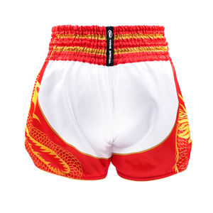 Shorts Gemelos de Primera Calidad, Ligeros, Sublimados, Color Rojo, Elásticos, de Secado Rápido, para Muay Thai, Artes Marciales y Kickboxing - Product Image 3