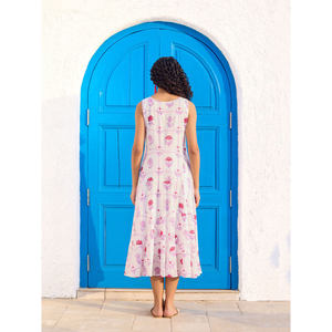 Vestido Maxi de Algodón con Estampado Floral Bonita para Mujer - Vestido Casual Elegante sin Mangas - Product Image 6