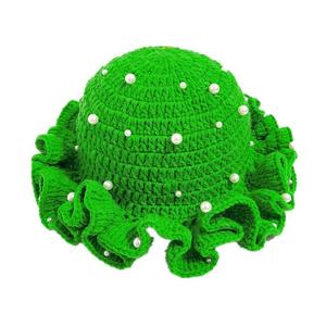 Crochet Foreign Trade for Cross-Border New Handmade Pleated Ruffled Personality Adult Fisherman <b>Hat</b> Character Breathable Cotton - Product Image 4