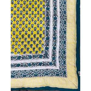 Colcha Kantha Tradicional de Algodón Estampada a Mano con Diseño Floral de Patchwork Hecho a Mano para el Hogar, Verano e Invierno - Product Image 2