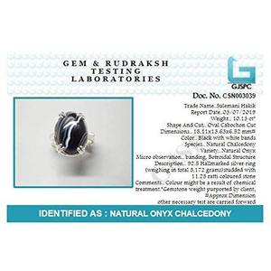 NOVAMART Fine Arihant Gems & Jewels 925 Silver Pendant/<b>Ring</b> Natural <b>Black</b> Sulemani Hakik Agate Stone <b>for</b> <b>Men</b> and Women Wholesale - Product Image 5