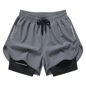 Top Tendance Prix de Gros Hommes Shorts Élastique Séchage Rapide Double Couche Hommes Fitness Workout Shorts - Product Image 4