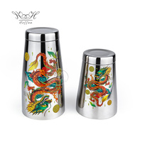 Ensemble de shakers à cocktails en acier inoxydable personnalisable de luxe avec motif de dragon, 28+18 oz (550+850 ml), shakers à martini, shakers Boston pour barman