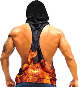 Camiseta sin mangas con capucha de sublimación personalizada de alta calidad, chaleco muscular para culturismo, ropa de gimnasio para hombres - Product Image 6
