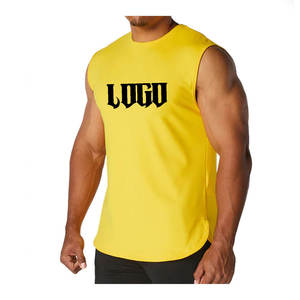Custom Ribbed Sports Tank Tops For <b>Men</b> OEM Wholesale Plus Size Breathable Sleeveless Gym Training <b>Singlet</b> Quick Dry Slim Fit - Product Image 1