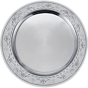 Assiette de présentation ronde décorative en métal brossé or/laiton, écologique et luxueuse, pour la mise en place de table lors de mariages et événements hôteliers - Product Image 5