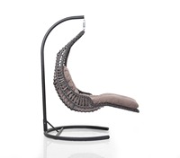 Fauteuil suspendu œuf en rotin PE moderne fait main pour extérieur, mobilier d'hôtel, balançoire de patio en osier avec support métallique Kugu Sile
