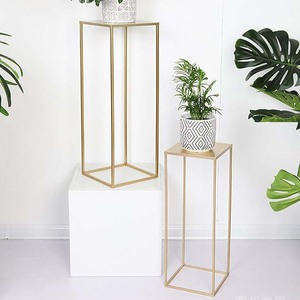 Customized Gold-Finished Metal Flower <b>Stand</b> Hexagon Shape Side <b>Corner</b> Decorations for Home & Wedding Size Options Available - Product Image 4