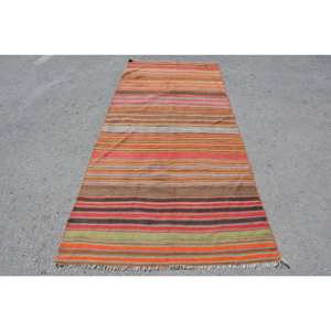 พรมขนแกะสีน้ำตาลส้มแบบดั้งเดิมขนาด3.8x8.6ฟุตสไตล์วินเทจแบบตุรกีสี่เหลี่ยมผืนใหญ่ดีไซน์แบบเย็บปะต่อกันเป็นช่องขนาด9x12 - Product Image 1