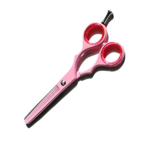 Ciseaux amincissants de couleur rose foncé 5.5 "ciseaux à cheveux pour ciseaux amincissants de beauté avec repose-doigt réglable - Product Image 3