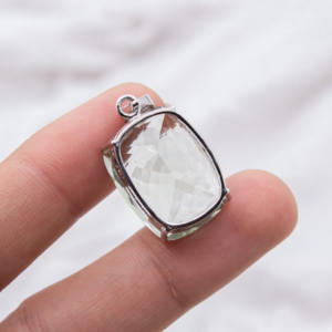 Nouveauté Memoria Jewels : Pendentif en argent sterling 925 massif plaqué or, certifié IGI, avec améthyste verte, fait main, pour femme, idéal pour les soirées - Product Image 2