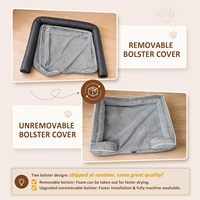Lit orthopédique rectangulaire en velours gris foncé personnalisé pour chiens, grand lit pour animaux de compagnie en mousse à mémoire de forme pour chiens de taille moyenne à grande, idéal pour l'extérieur et les voyages