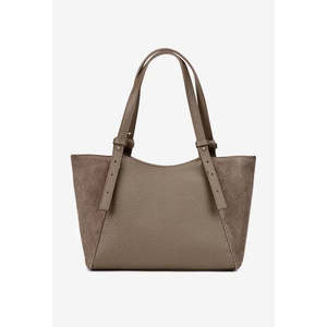 Borsa a Spalla Strutturata da Donna in Vera Pelle e Camoscio Art. 25404-Fabbricato in Italia" - Product Image 1